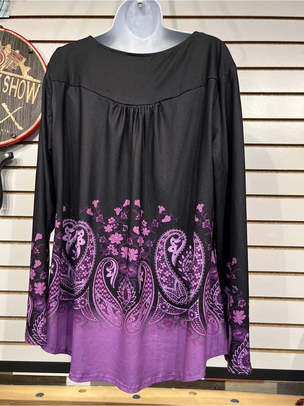 Purple & black blouse size 2X - Picture 5 of 7